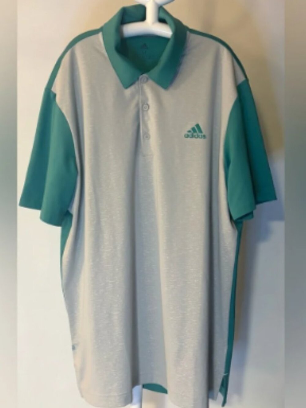 Adidas Men's Golf Polo Shirt in Teal and White